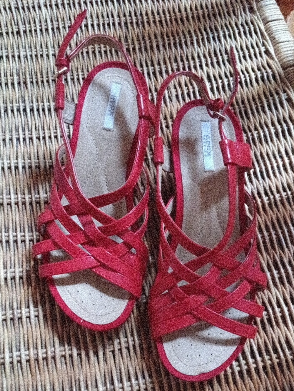 Geox 6.5 Red Strappy Slingback Sandals